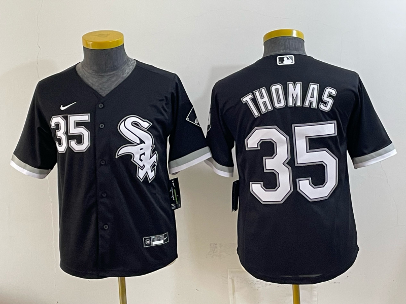 youth 2025 Chicago White Sox #35 Thomas black Game Nike MLB Jersey 0722001